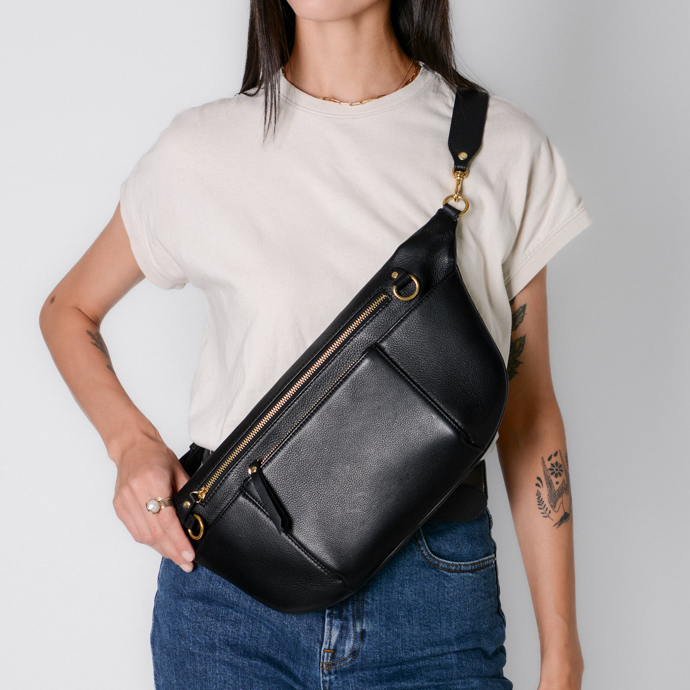 Crossbody bum bag leather Clearance
