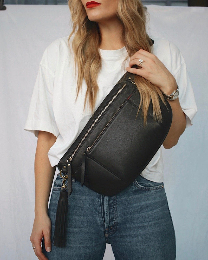 Commuter Fanny Pack Leather Crossbody Sling Bag – TAH Bags