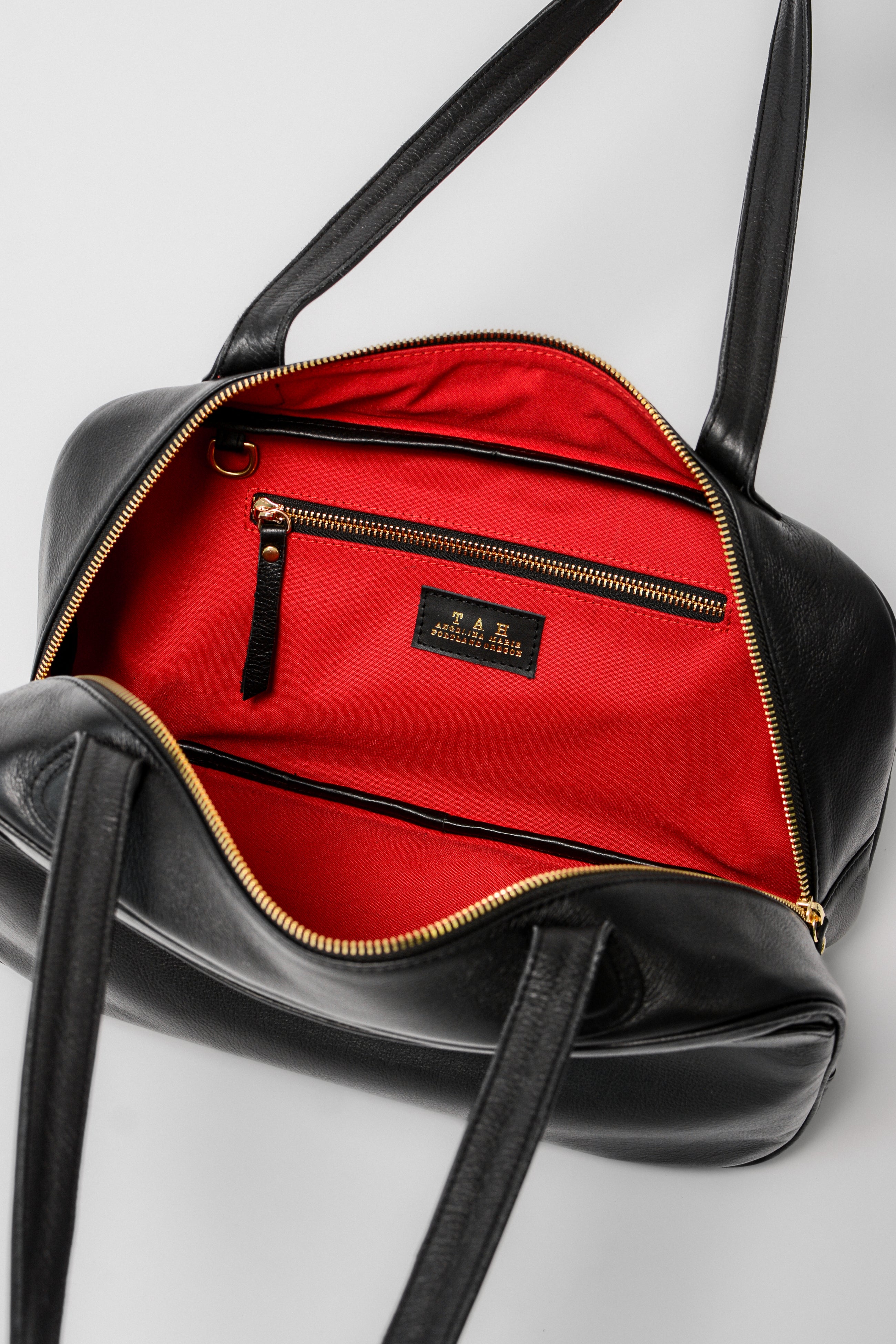 Ari Bowler Bag with red interior by TAH