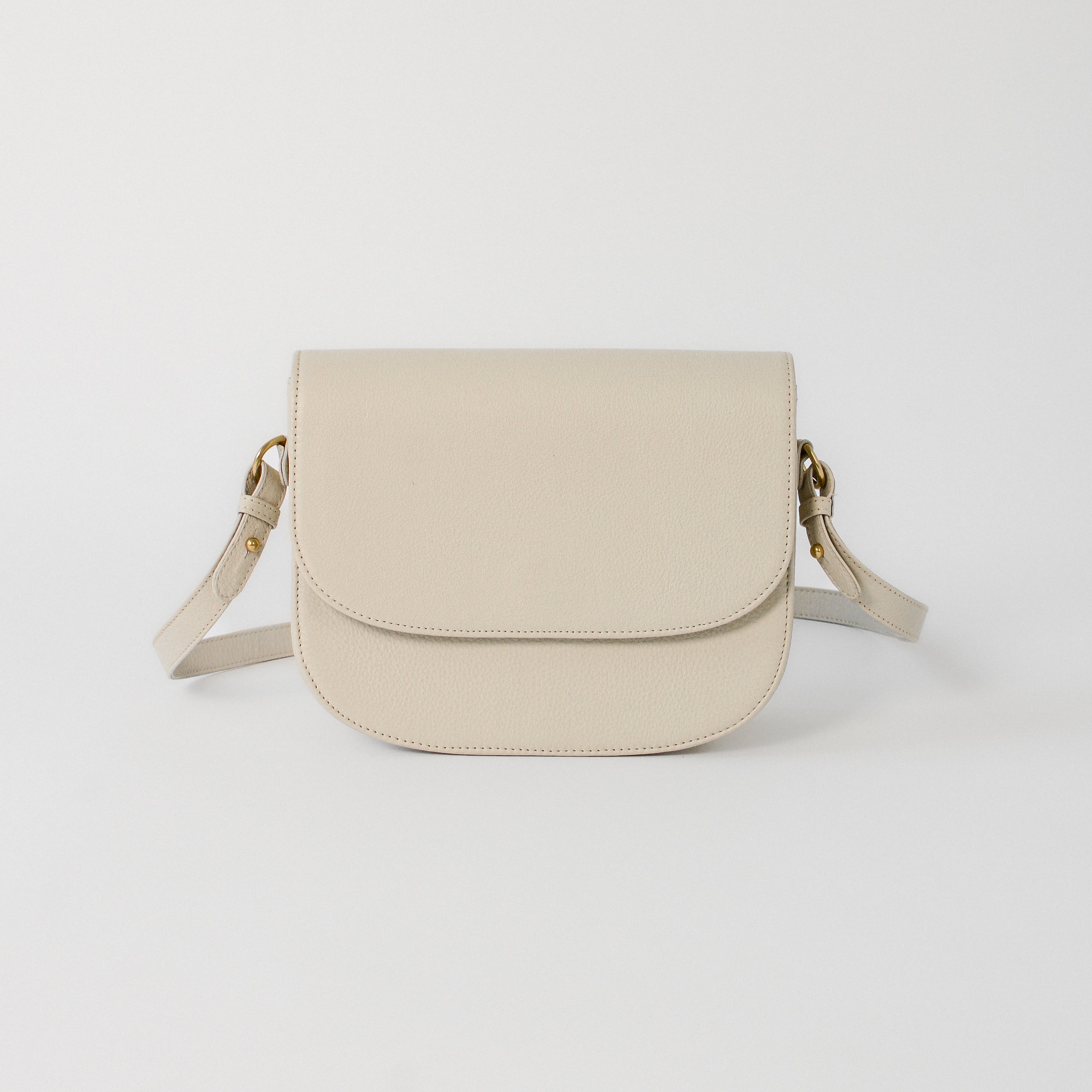 Camila Saddle Bag in Bone Front