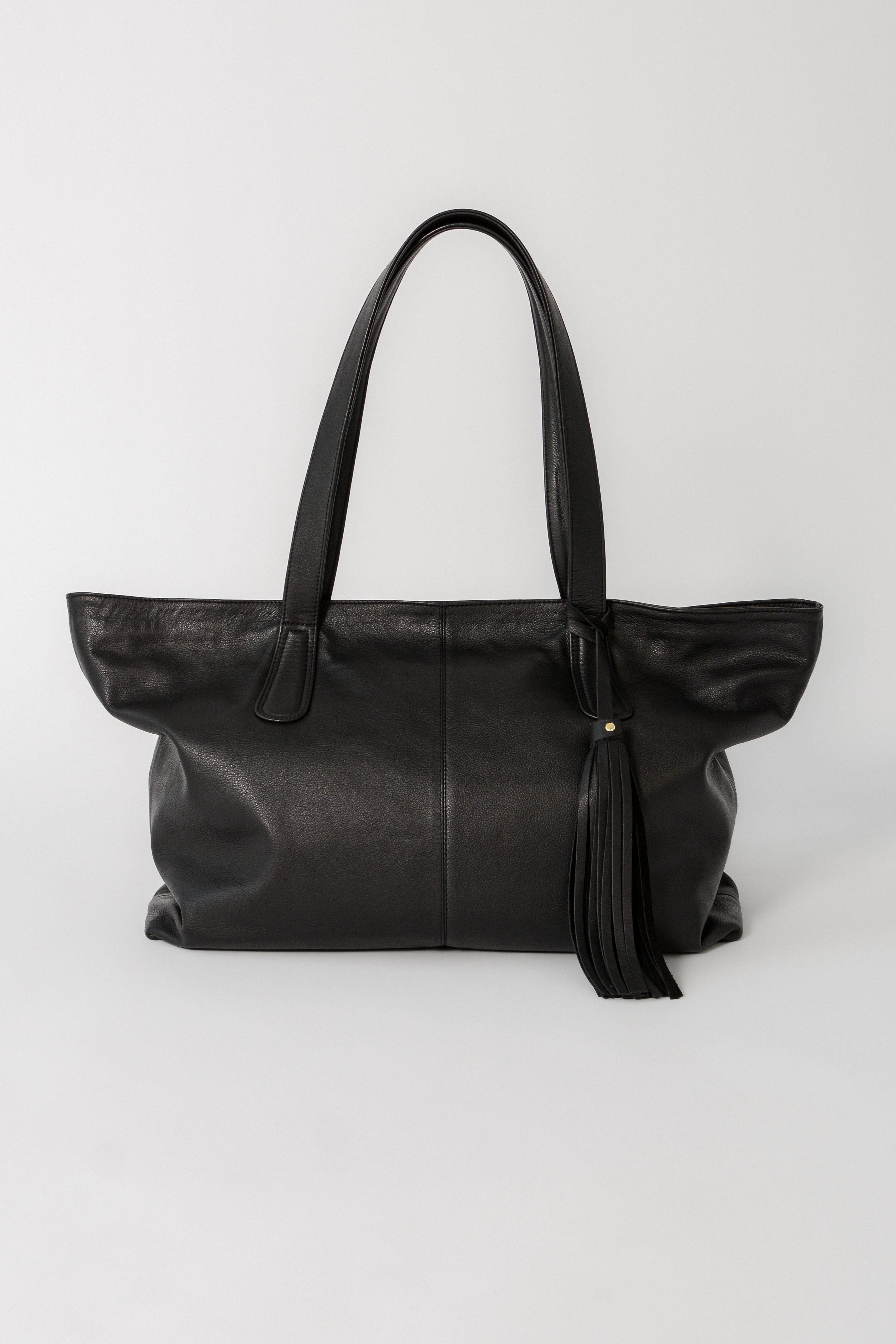 Margot carryall tote in black full grain leather by TAH