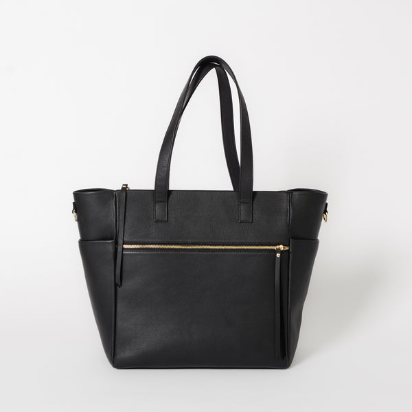 ボーラー / バッグ / TRAVEL LEATHER TOTEBAG Extra LARGE Leather TOTE Bag With Pockets and ZIPPER / Black